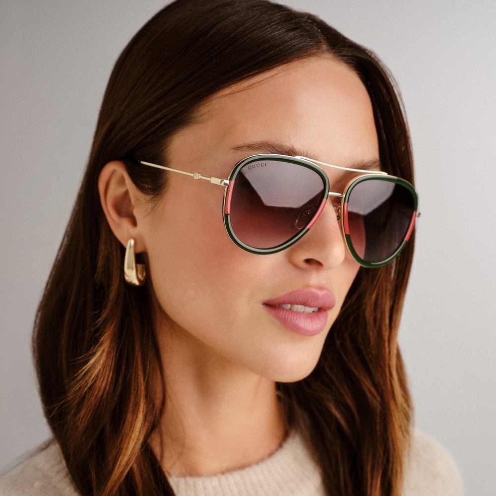 Gucci Web Aviator Sunglasses Frame - Picture 12 of 15